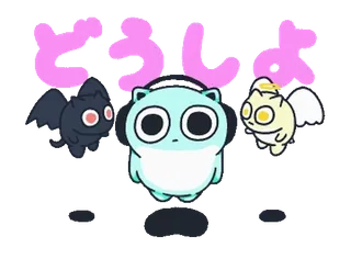 👽 どうした Engel, Dämon, süß, kawaii, Cartoon, Animation telegram sticker