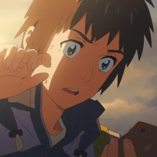 🍣 Taki Tachibana Your Name Anime, Your Name, Taki Tachibana, Sticker Anime, Émotionnel, Garçon telegram sticker