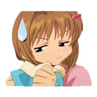 🎈 Anime, Personaggio, Preoccupata, Carina, Ragazza, Cartone animato telegram sticker