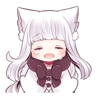 😊 anime, cat girl, cute, crying, sad, manga, kawaii telegram sticker
