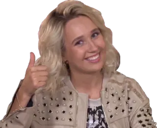 👍 Daumen hoch, Frau, blond, Zustimmung, Gefällt mir, positiv telegram sticker