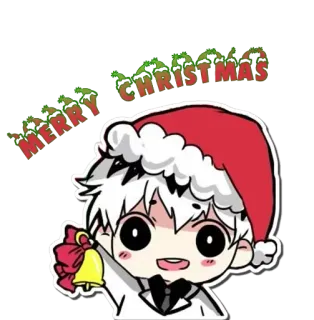 🖤 MERRY CHRISTMAS คริสต์มาส, วันหยุด, หมวกซานต้า, การ์ตูน, การเฉลิมฉลอง telegram sticker