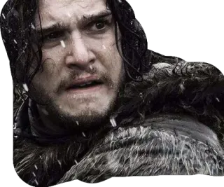😕 Jon Snow Game of Thrones Jon Snow, Game of Thrones, Musim Dingin, Fantasi, Drama, HBO whatsapp sticker