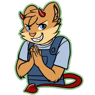 😈 Dessin animé, Diable, Furry, Maléfique, Complot, Sinistre, Malice telegram sticker