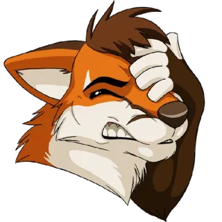 🤦 лиса, фейспалм, разочарование, смущение, пушистый, мультик telegram sticker