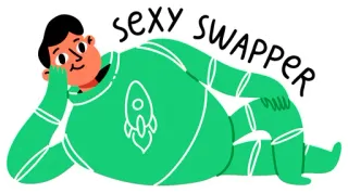 🤙 sexy swapper sexy, intercambio, personaje, cohete, verde, dibujos animados, ilustración telegram sticker