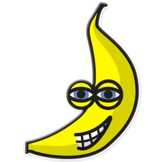 😁 Banane, Frucht, Lächeln, Cartoon, lustig telegram sticker