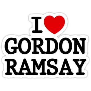 ❤ Gordon Ramsay I <3 GORDON RAMSAY กอร์ดอน แรมซีย์, เชฟ, คนดัง, ฉันรัก, หัวใจ, อาหาร, ทำอาหาร telegram sticker