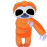 💃 preguiça, desenho animado, animal, óculos de sol, laranja telegram sticker