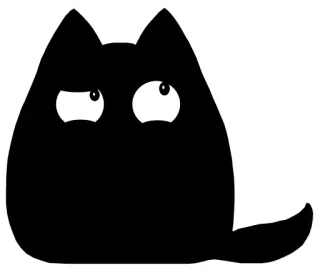 🤔 Katze, schwarze Katze, Tier, Cartoon, Aufkleber, lustig, Haustier telegram sticker
