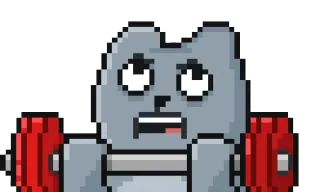 😺 кот, тяжелая атлетика, пиксель арт, упражнения, фитнес telegram sticker