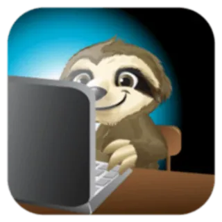 💻 preguiça, laptop, animal, computador, engraçado, fofo whatsapp sticker