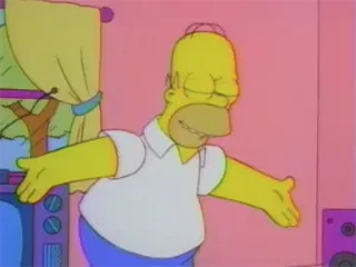 🤚 Homer Simpson The Simpsons 호머 심슨, 심슨 가족, 만화, 웃긴, 행복 telegram sticker