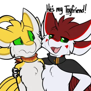 🥞 He's my Toyfriend! Furry, Toyfriend, Desenho animado, Antropomórfico, Afetuoso, Amigos telegram sticker