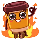 👌 kopi, cangkir, kartun, api, imut telegram sticker