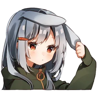 🐰 アニメ, かわいい, ウサギ, 女の子, ステッカー telegram sticker