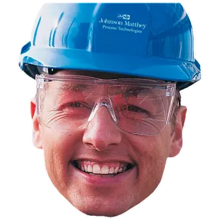 😺 Johnson Matthey inżynier, budowa, okulary ochronne, kask, mężczyzna telegram sticker