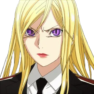 😠 anime, woman, portrait, blonde, angry, face telegram sticker