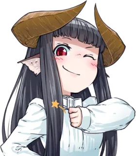 👍 アニメ, 漫画, 悪魔, 女の子, 角 telegram sticker
