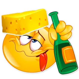 🍾 Emoji, Fromage, Bouteille, Ivre, Drôle, Dessin animé, Humour telegram sticker