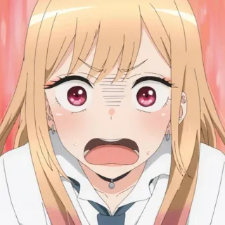 😳 Anime, Garota, chocada, expressão, surpresa, fofa telegram sticker