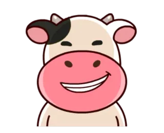 😁 Vache, Animal, Dessin animé, Mignon, Animal de ferme telegram sticker