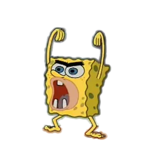 😵 Spongebob Squarepants spongebob, zeichentrick, wütend, nickelodeon, schreien, figur whatsapp sticker