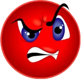 😡 angry, emoji, red, face, cartoon, upset whatsapp sticker