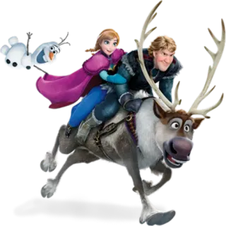 🦌 Anna Frozen アナ, クリストフ, スヴェン, オラフ, アナと雪の女王, ディズニー, アニメ, 映画 telegram sticker