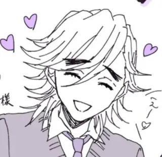 🥰 Anime, Fröhlich, Lächeln, Herzen, Lila telegram sticker
