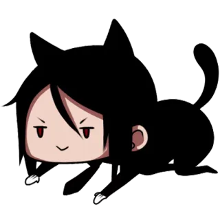 😼 Sebastian Michaelis Black Butler Katze, Anime, Kawaii, Chibi, Fanart, Sebastian Michaelis telegram sticker