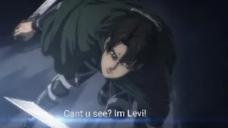 😐 Levi Attack on Titan Cant u see? Im Levi! Levi Ackerman, L'Attaque des Titans, Anime, Personnage, Épée, Soldat whatsapp sticker