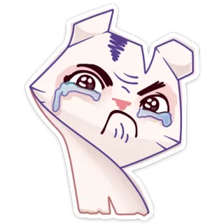 😢 Katze, weinen, traurig, verärgert, Cartoon, Sticker, Emoji telegram sticker