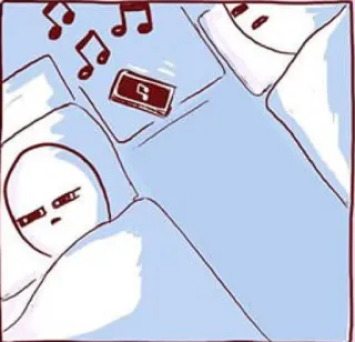 😑 睡眠, アラーム, 音楽, 漫画, ミーム telegram sticker