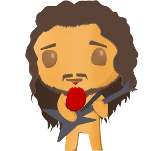 🎸 gitaar, cartoon, muziek, muzikant, personage telegram sticker