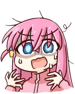 😱 anime, takut, imut, rambut pink, terkejut, ekspresi telegram sticker