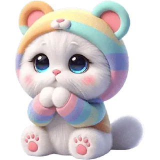🥺 kot, kociak, słodki, zwierzę, kreskówka, naklejka, kawaii, uroczy whatsapp sticker