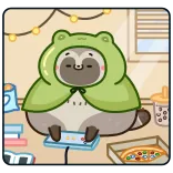 🎮 animal, raccoon, hoodie, cartoon, game, cute telegram sticker