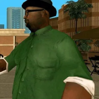 🔪 Big Smoke Grand Theft Auto: San Andreas วิดีโอเกม, gta, san andreas, big smoke telegram sticker
