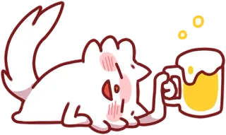 🤤 Kreskówka, Zwierzę, Piwo, Napój, Uroczy, Zabawny telegram sticker