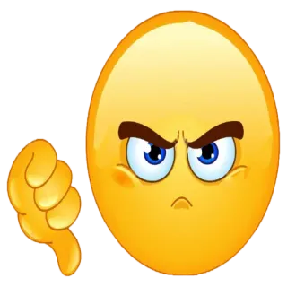 👎 Pouce vers le bas, Emoji, N'aime pas, Négatif whatsapp sticker