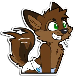 😁 furry, wolf, diaper, cartoon, cute, anthropomorphic, sticker telegram sticker