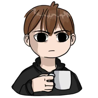 😠 osoba, kreskówka, kawa, napój, uroczy, kawaii whatsapp sticker