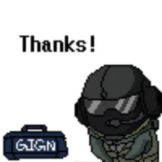 👍 Thanks! rainbow six siege, GIGN, military, video game telegram sticker