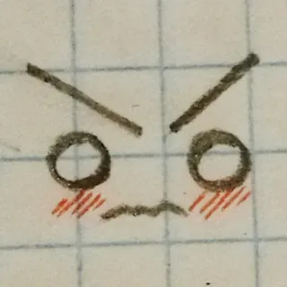 👺 cara enfadada, bosquejo, emoji, dibujo animado, dibujo simple telegram sticker