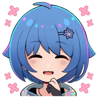 🌸 Anime, Lindo, Kawaii, Chica, Dibujo animado, Personaje, Flor whatsapp sticker