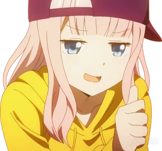 👍 Chika Fujiwara Kaguya-sama: Love Is War Аниме, Чика Фудзивара, Кагуя-сама, Большой палец вверх telegram sticker