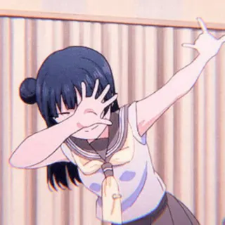 🍇 Anime, Garota, Uniforme escolar, Dab, Pose, Fofa telegram sticker