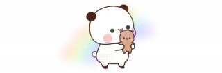 💞 แพนด้า, หมี, น่ารัก, รุ้ง, การ์ตูน telegram sticker