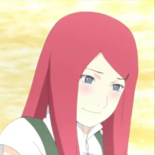 😳 Kushina Uzumaki Naruto аниме, Наруто, Кушина, Узумаки, рыжие волосы, улыбается telegram sticker